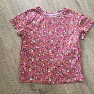 Cat & Jack Woodsy Floral Mushroom Fairy Short Sleeve T-Shirt - Sz Kids L (10/12)